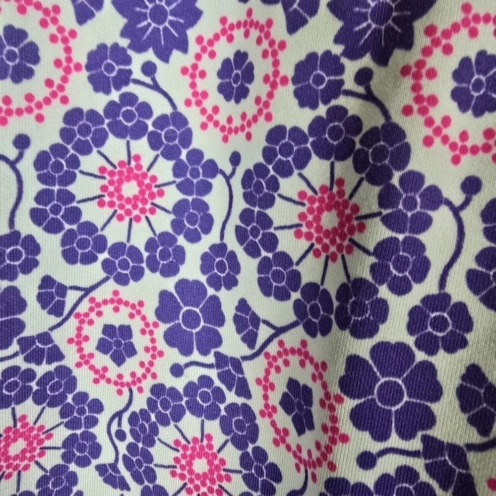 Lululemon Wunder Under Cropped Twiggy Printed Power Purple/Aquamarine Size 8
